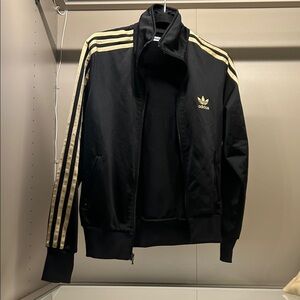 Vintage Adidas women’s Black and Gold Striped Jacket